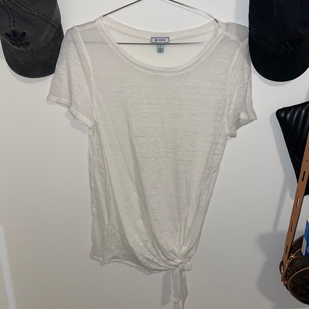 Sheer White Tie Top